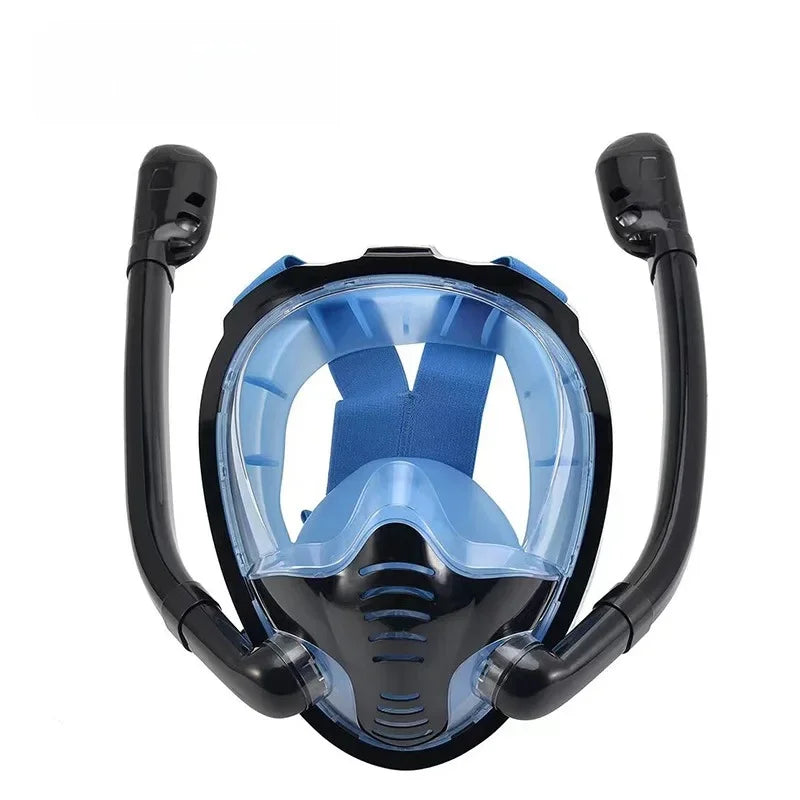 NEW Arrivals S-XL Size Full Face Professional Dive Snorkeling Dry Style Silicone Diving Mask Dual Tube Adult And Children Swimming Water Pool Beach Underwater Accessories Sports Supplies