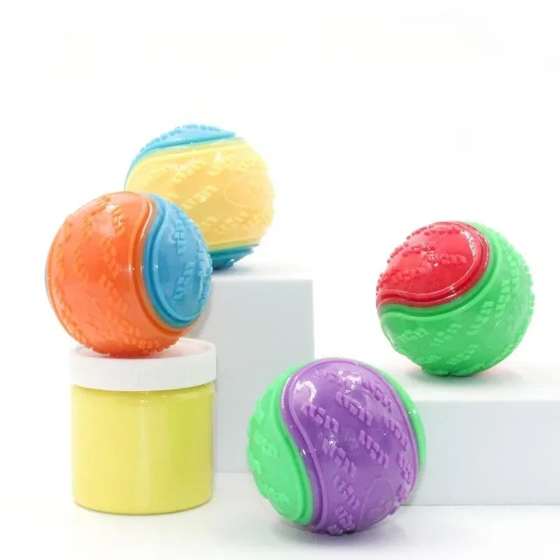 6PCS Set Squeaky Balls Toys Dogs Interactive Toys TPR Dog Chew Toy for Dog Pet Teeth Cleaning Bite Resistance Pet Supplies
