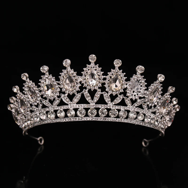 Low-Price Sales are Limited Luxury Wedding Crown Gold Silver Color Rhinestone Crystal Diadem Queen Crown Princess Tiaras Bridal Hair Jewelry Party Hair Accessories Girls Ladies Luxury Jewelry Fashion Accessories Supplies