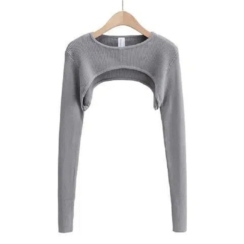 NEW Arrivals Y2K Aesthetic Clothes O-Neck Black White Sexy Harajuku Knitted T-Shirt Women Long Sleeve Crop Top Spring Autumn Summer Girls Sexy Streetwear Clothes