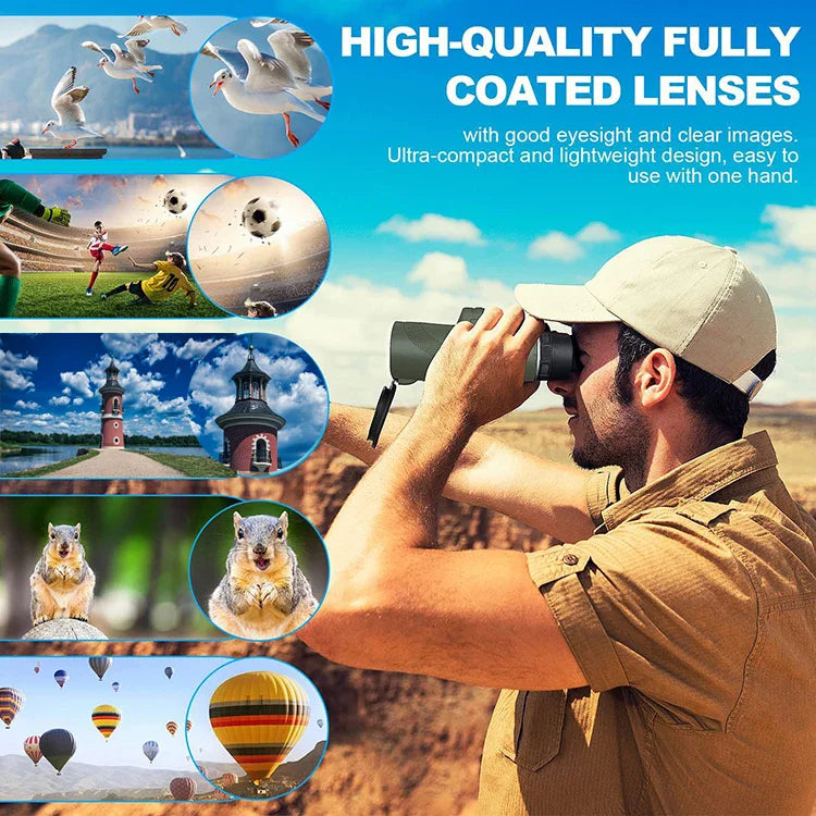 NEW 80x100 HD Zoom Monocular Telescope Portable Powerful Binoculars Long Range Telescope For Hunting Camping With Tripod Phone Clip