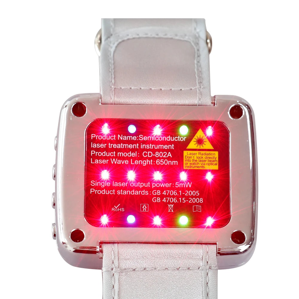 NEW Arrivals 15 Holes 650nm Laser Therapy Watch Diode LLLT Wrist Watch For Diabetes Cholesterol Hypertension Treatment Sinusitis Therapy Health Care Supplies