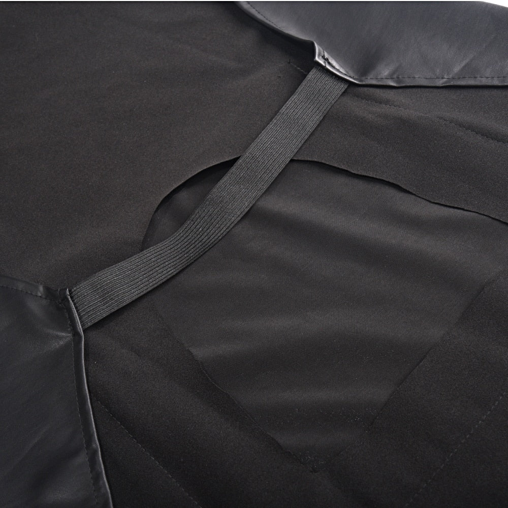 Mens Exotic Cosplay Costume Faux Leather Buttons Open Crotch Backless Wetlook Lingerie Underwear Fetish Gay Clubwear Halter Tops