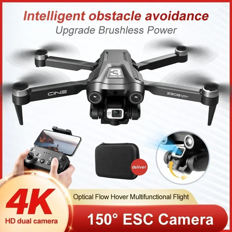 NEW Arrivals 3000M 2 Cameras + Battery Set Xiaomi Mijia Z908 Pro /MAX 8K Professional Camera Drone ESC Professional 4K Drone Optical Flow Localization 3sided Obstacle Avoidance Quadcopter Drone
