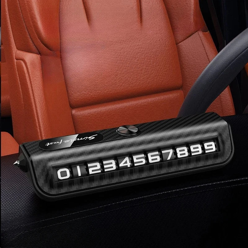 NEW Arrivals Multi-Functional Auto Parking Number 2-in-1 Safety Window Breaker Interior Phone Number Car Decoration Temporary Parking License Plate Assault Incident Accidents Cars Accessories