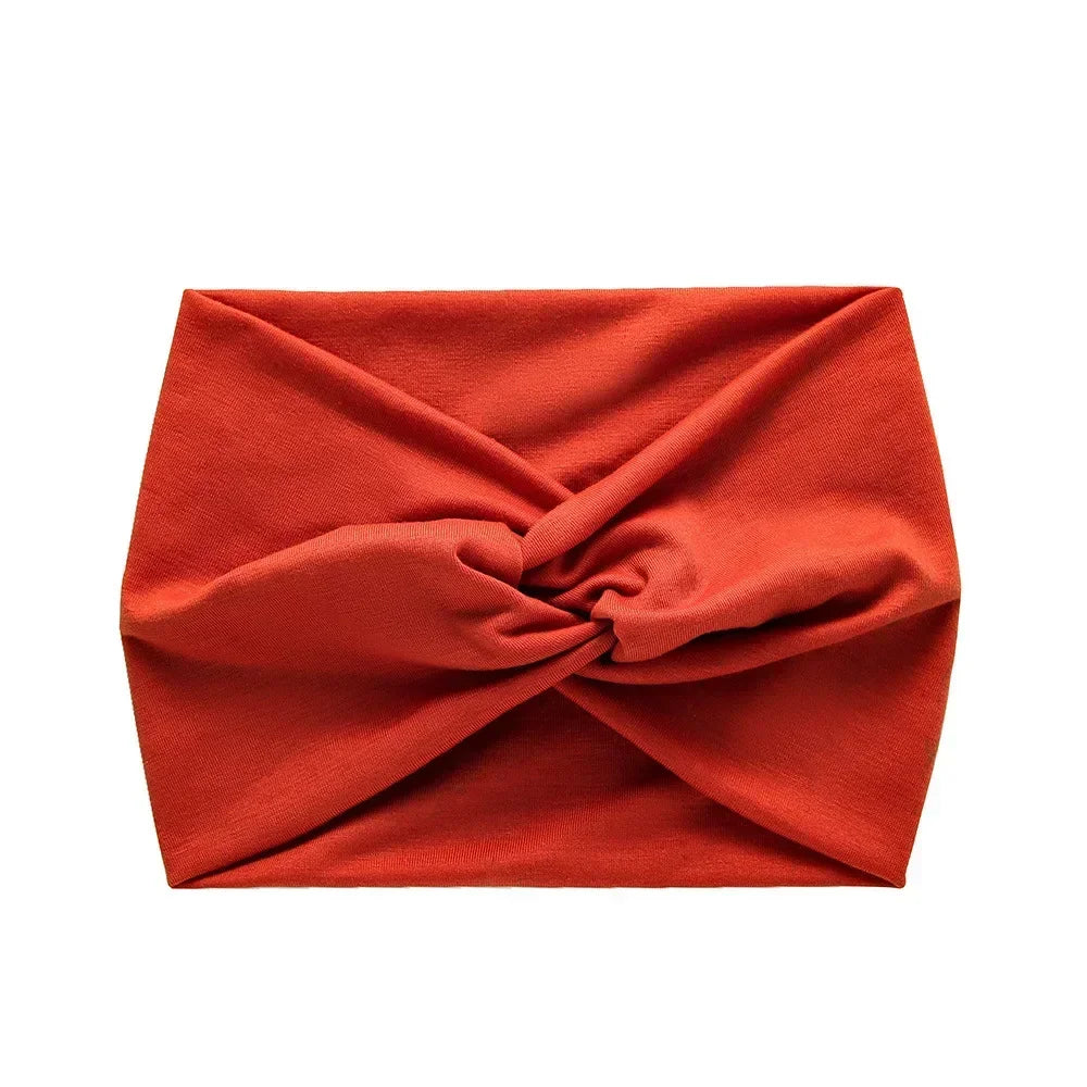 NEW Arrivals 44 Colors/Patterns Sports Elastic Wide-Brimmed Headband Unisex Solid Color Knotted Soft Anti-Slip Warm Turban Bandana Elastic Hairband Ladies Girls Fashion Apparel Accessories Clothing Supplies