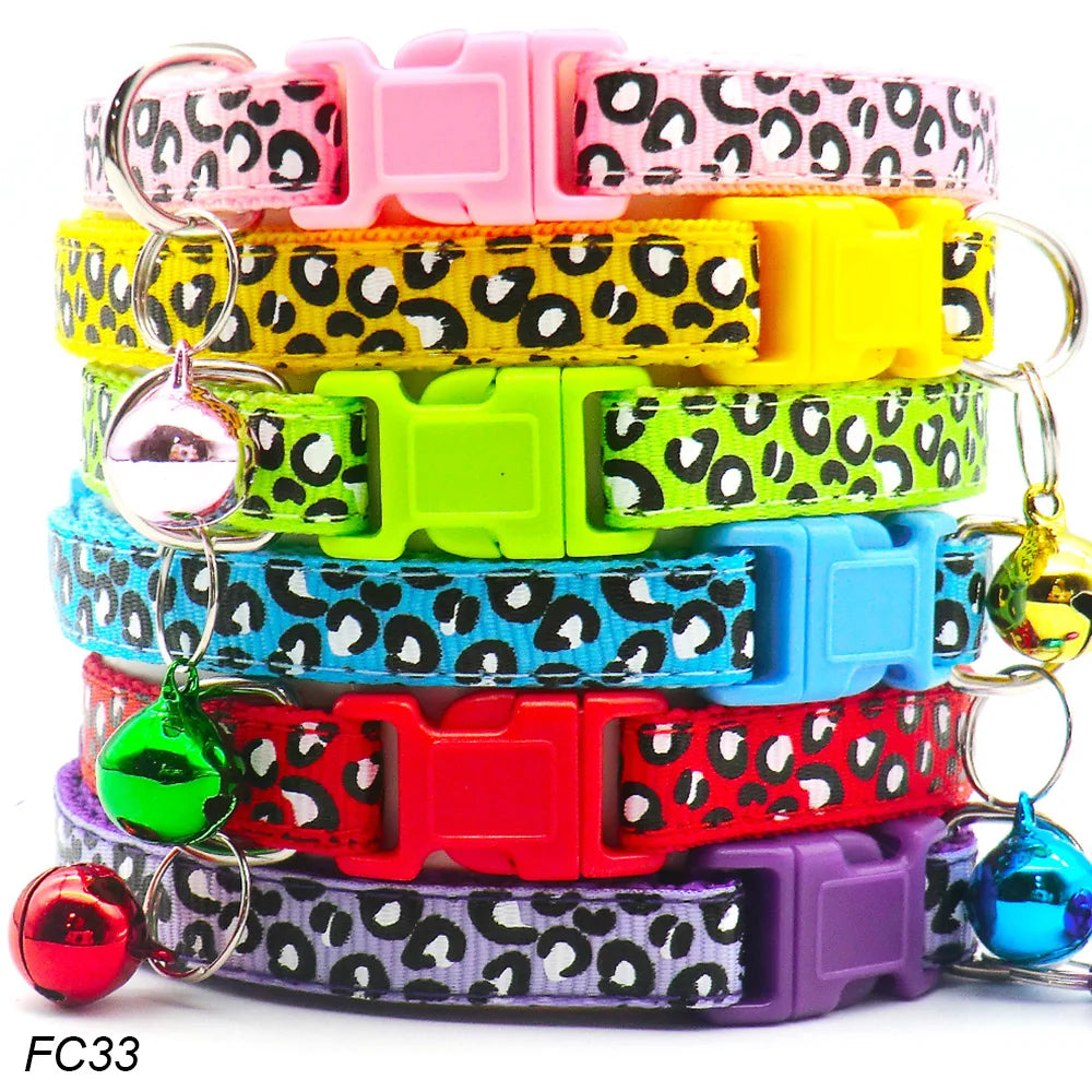 NEW 100PCS Set Dog Collar With Bells Adjustable Customize Necklace Puppy Kitten Collar Accessories Pet Shop Products Rabbit Cats Neck Strap Collar Pets Safety Supplies
