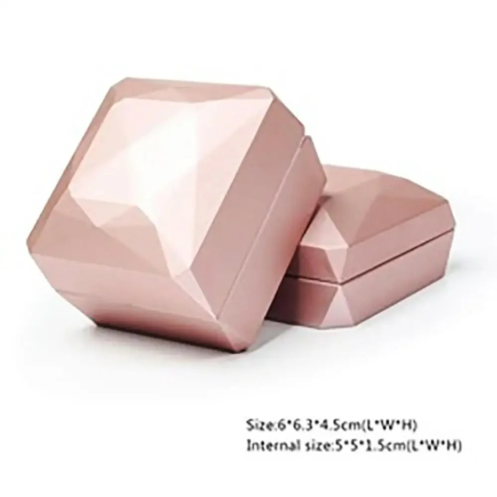 NEW LED Light Jewelry Box Luxury Ring Box for Proposal Engagement Wedding Rubber Paint Square Jewelry Gift Organizer Accessories Jewelry Supplies