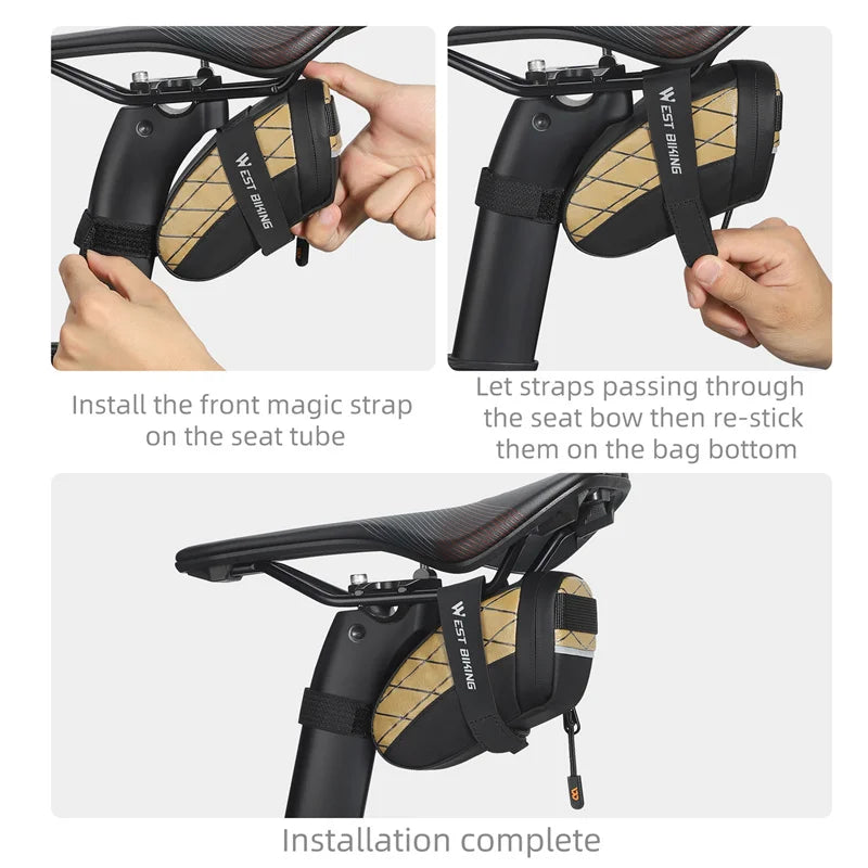 NEW Arrivals Mini Bicycle Saddle Bag Waterproof Storage Tail Rear Pouch Accessory Kit Tool Reflective MTB Road Bicycle Bag Accessories Sports Supplies