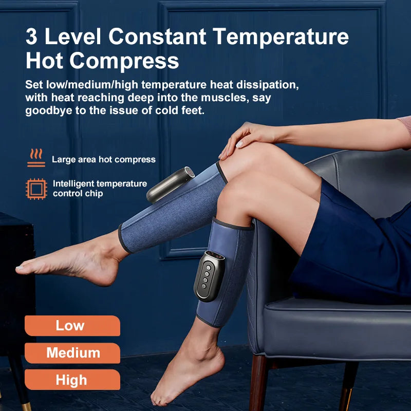 Electric Pressotherapy Calf Massager With Heating Charging Vibration Kneading Compression For Pain Relief Foot And Leg Machine