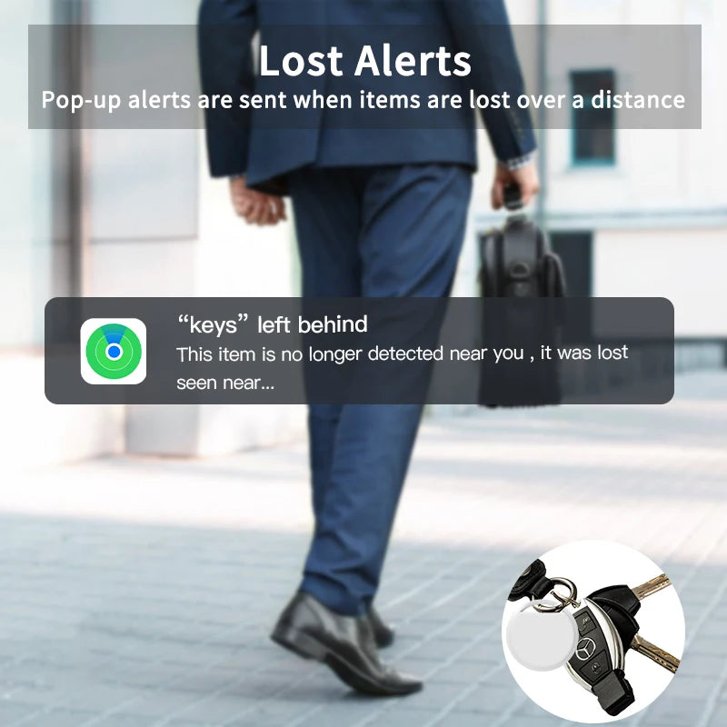 NEW Arrivals Security Bluetooth GPS Tag Based on iPhone Find My App Anti-Lose Tracker Sound Locate Message Reminder Alarm Key Finder Pets Elderly Kids Keychain Necklace Collar GPS Locator