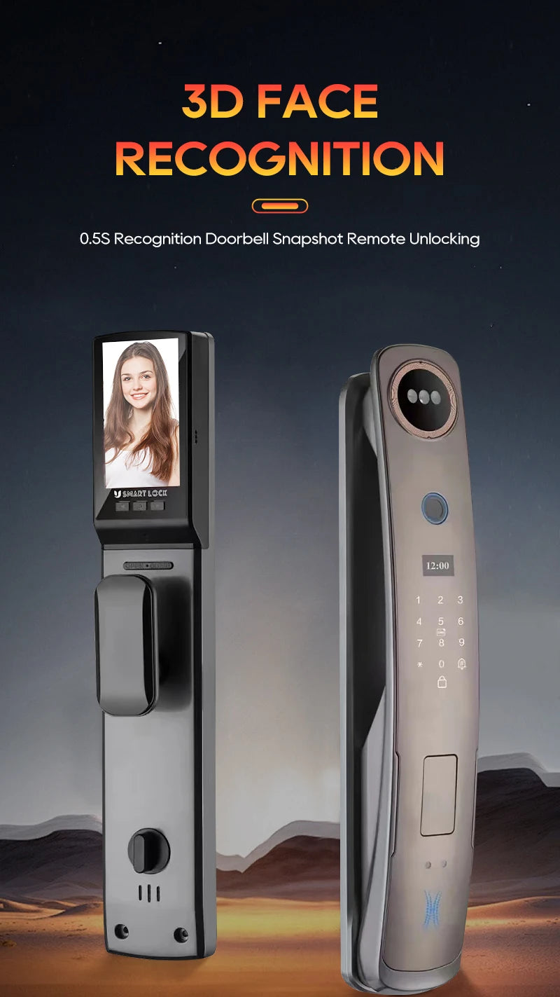 Low-Price Sales are Limited NEW Arrivals 3D Face Recognition Bluetooth Wi-Fi APP Control Intelligence Door Lock Biometric Fingerprint Smart Keyless Access Password IC Card Smart Life Home Security Supplies