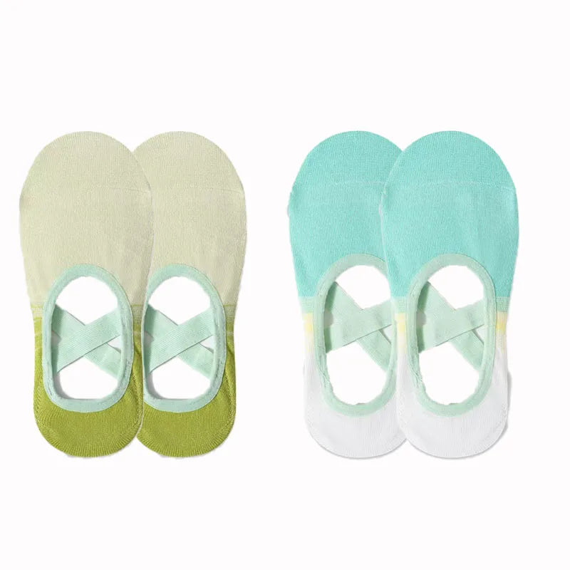 NEW Arrivals 4 Pairs Women Fitness Dancing Yoga Professional Non-Slip Silicone Non-Slip Silicone Socks Gym Home Fitness Footwear Breathable Soft Yoga Socks Ladies Sports Apparel Accessories