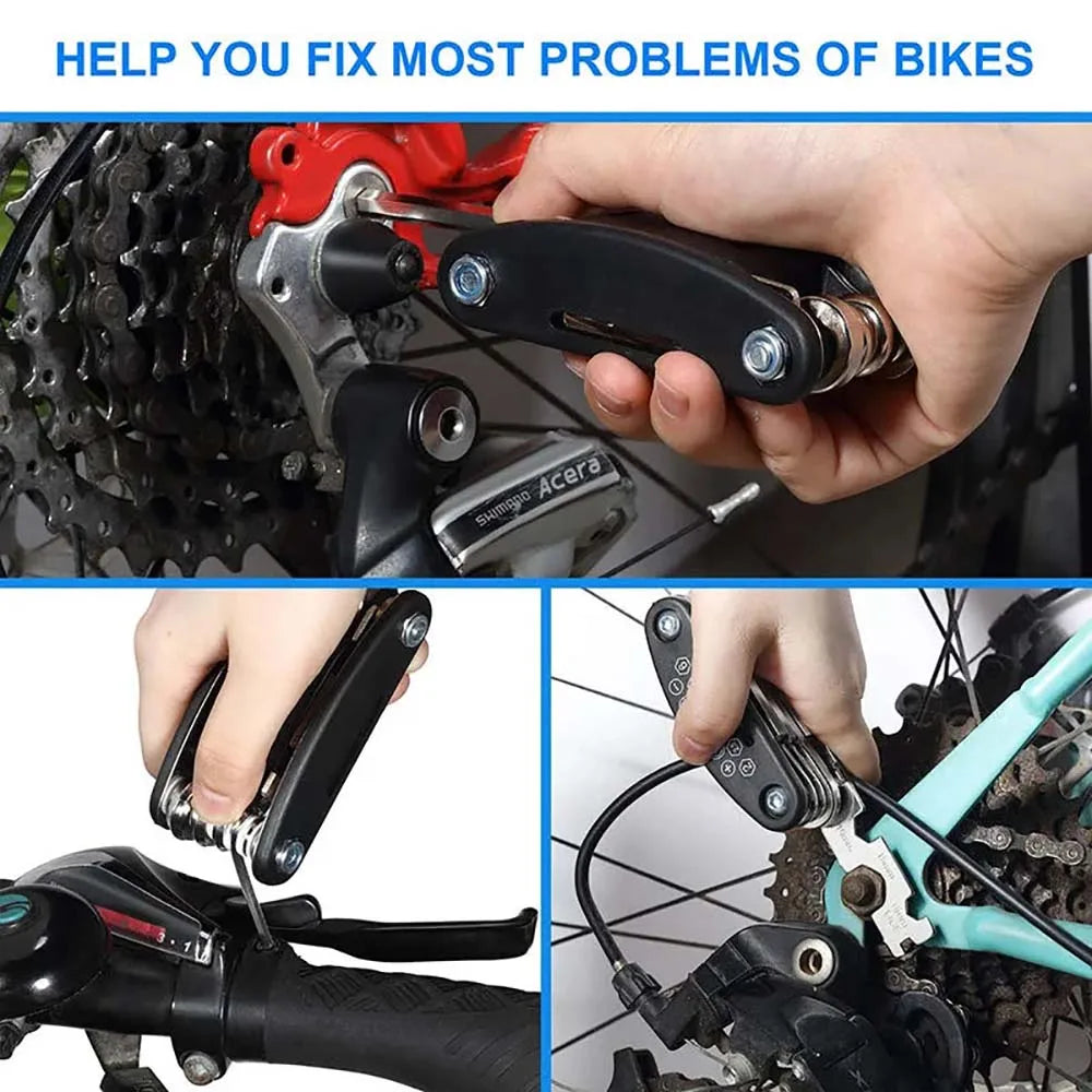 NEW Arrivals 16 in 1 Set Portable Bicycle Repair Tools Kit Hex Wrench Nut Tire Screwdriver Motorcycle Bicycle Repair Tools
