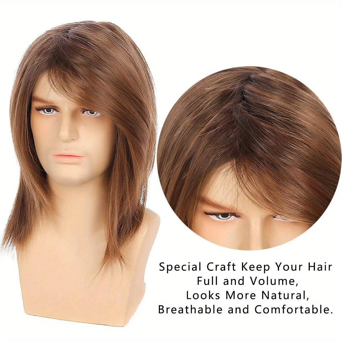 Hot Men Wigs Short Flaxen Gold Color Men Natural Looking Hair Wig