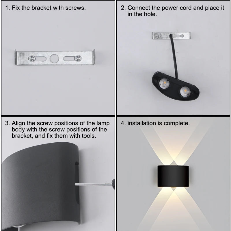 NEW Arrivals LED Wall Mounted Lamp Indoor Up and Down Interior Wall Light Bedroom Living Room Corridor Outdoor Garden Courtyard Pathway Lighting Home Decor
