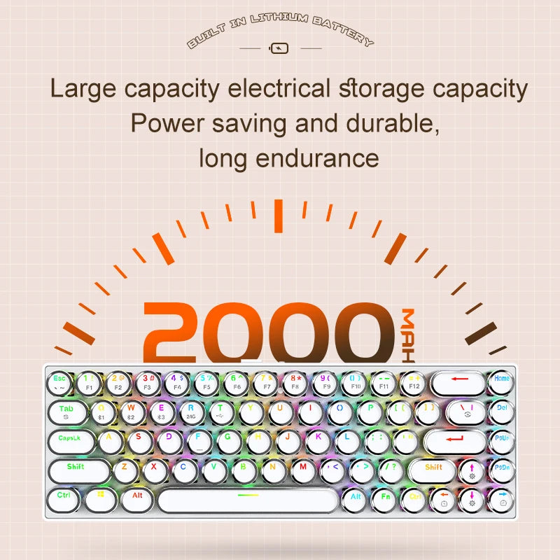 DK68 Punk Mechanical Magic Keyboard Wireless APAYADO Dynamic RGB Lighting,68Keys Bluetooth Tri-Mode Connection,Full-key Hot-Swap Computer Laptop Accessories Supplies Electronics Products