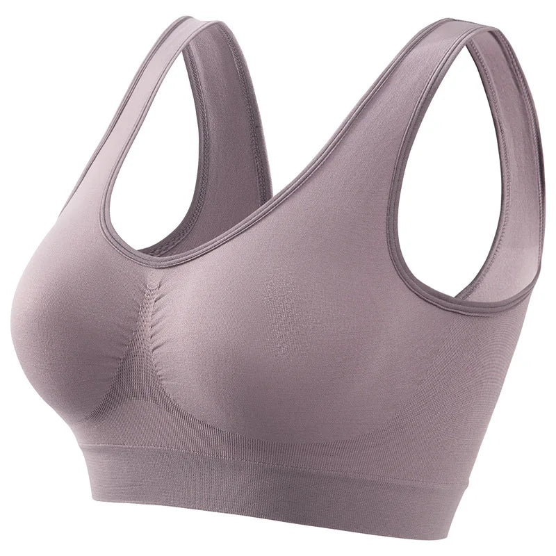 NEW Arrivals S-5XL Plus Size Women Sports Bra Large Size No Steel Ring Seamless Underwear Removable Chest Pad Running Sport Yoga Vest Bras