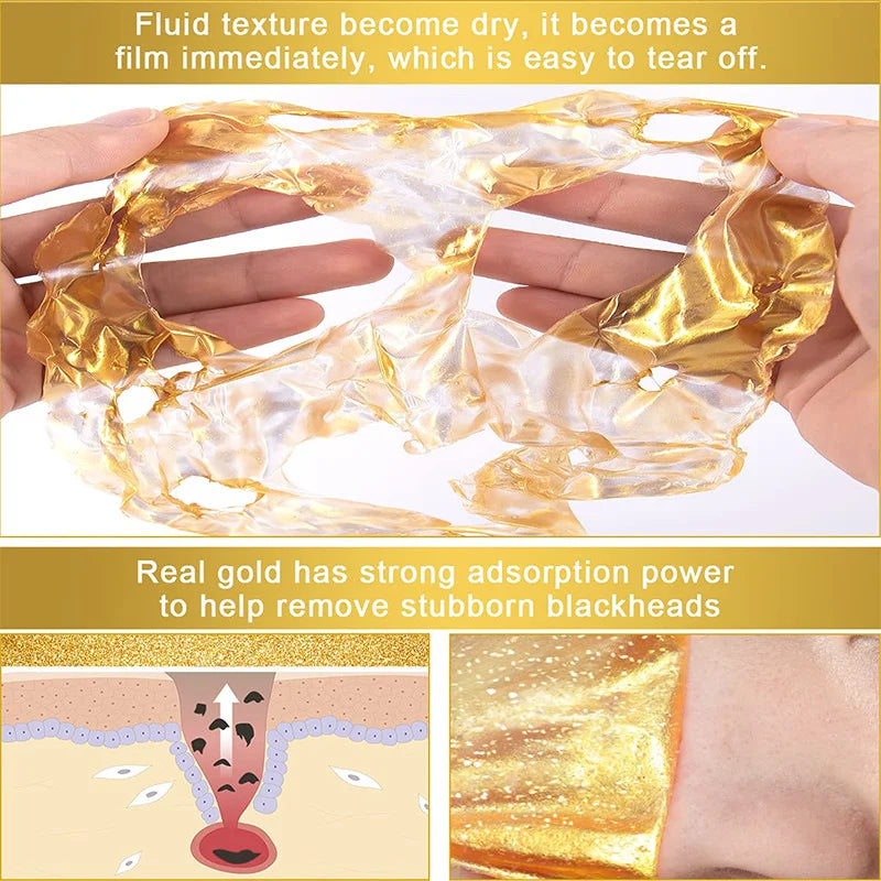 NEW Arrivals Korean 24K Gold Peel-Off Mask to Remove Blackheads and Acne and Cleanse Facial Masks Moisturizing Firming Brightening Korean Skin Care Products