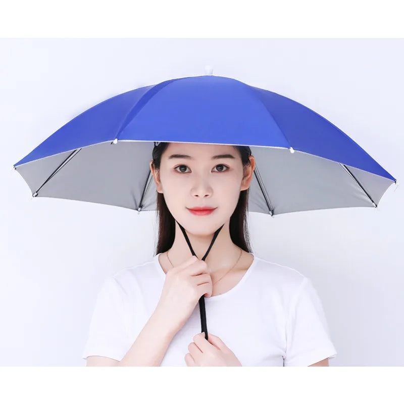 NEW Arrivals 1PC Fishing Hat Umbrella Children Adult Large Hat Head Wearing Umbrella Hat Men and Women Outdoor Folding Weather Umbrella