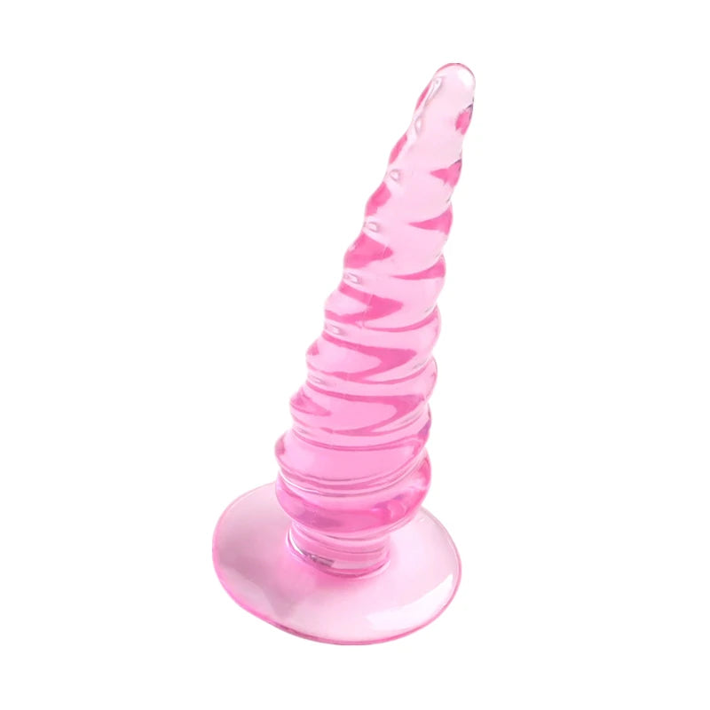 Sexy rotating pagoda transparent sucker backyard anal plug beads supplies shared by men and women to stimulate couples' sex toys