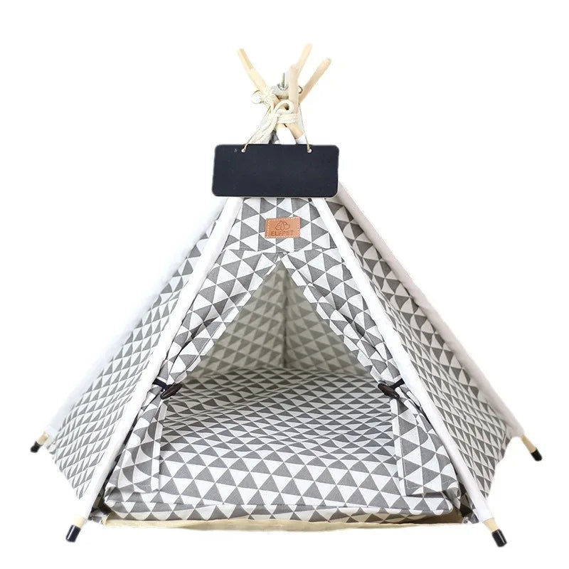 NEW Arrivals Pet Tent House Dog Bed Portable Removable Washable Puppy Cat Indoor Outdoor Korean Kennels Cave with Cushion and Blackboard Pets Supplies