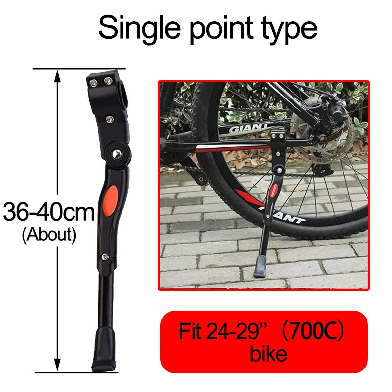 NEW MTB Road Bicycle Kick Stand Aluminum Kickstand 24/26/27.5/29/700C Adjustable Mountain Bike Support Side Rear Parking Rack Bicycle Parts Spares Accessories Sports Supplies