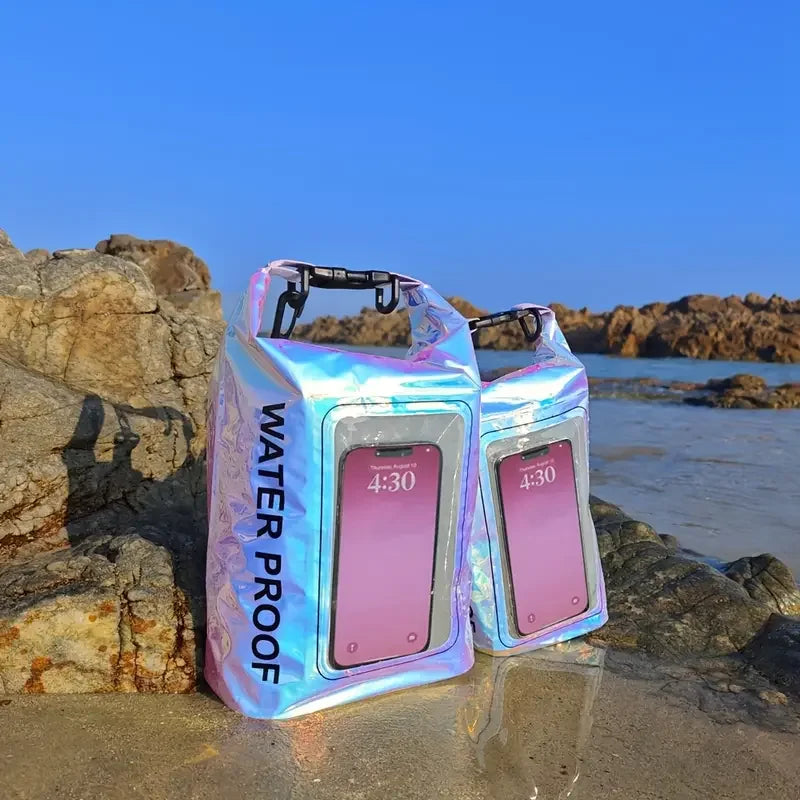 NEW Arrivals 2L 5L Dry Bag Swimming Pack Touch Screen Outdoor Waterproof Kayak Storage Bag Outdoor Beach Camping Kayak Trekking Drifting Rafting Surfing Boating Backpack Sports Accessories