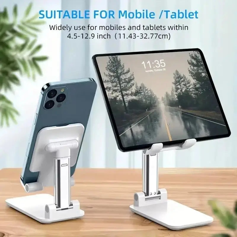 NEW Arrivals Black/White Color Desktop Mobile Phone Tablets Holder Stand For iPhone iPad Xiaomi Adjustable Desktops Tablet Holder Universal Table Mobile Phone Stand