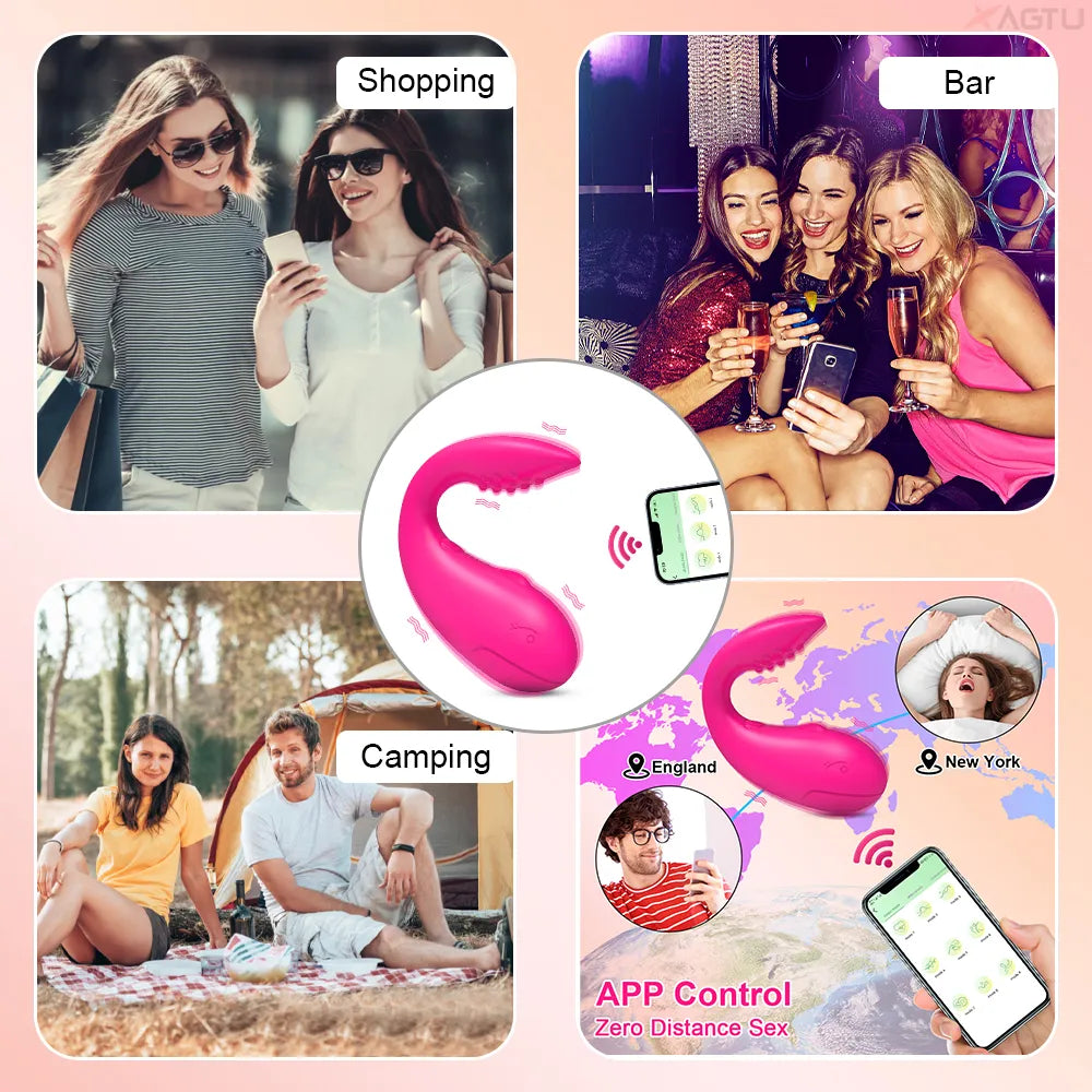 Wireless Bluetooth APP Vibrator for Women Remote Control Dildo G Spot Massager Wear Vibrating Egg Female Sex Toys for Adults 18