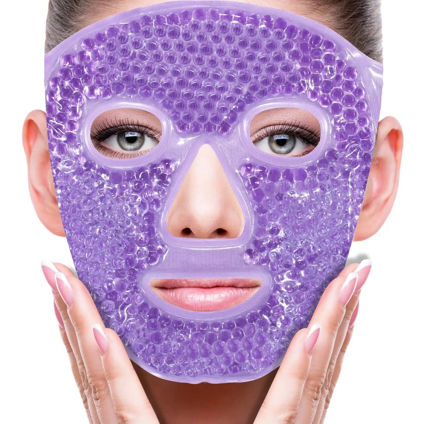 NEW Arrivals 2PCS Set 3 Colors Cooling Ice Face and Eye Mask for Reducing Puffiness, Bags Under Eyes, Sinus, Redness, Pain Relief, Dark Circles, Migraine, Hot/Cold Pack Ladies Beauty Salon Spa Supplies