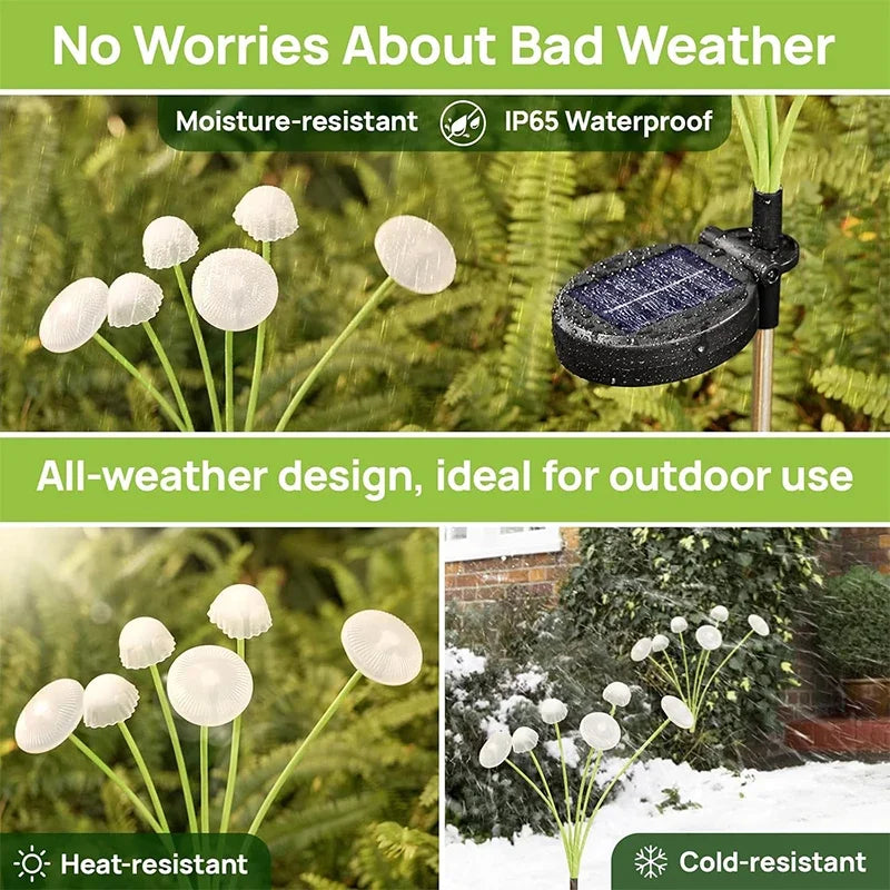 NEW 3PCS Set Solar LED Jellyfish Sway Lights Garden Decor Waterproof Outdoor Solar Pathway Light For Patio Balcony Yard Flowerbed Home Outdoor Garden Decoration Supplies