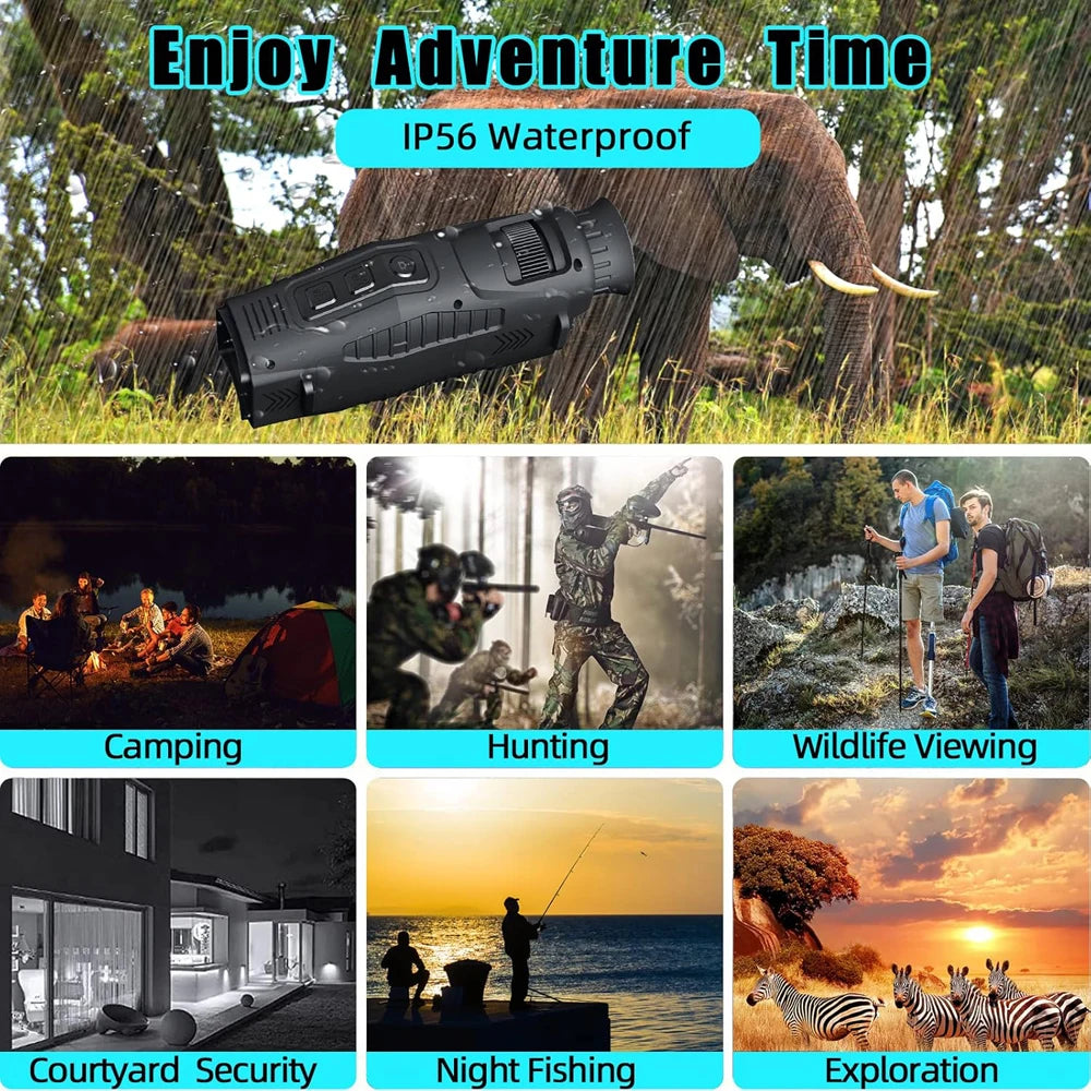 NEW Night Vision Goggles,1080P 64GB Card Digital Night Vision Monocular, Infrared Monocular Save Photos/Videos, Thermal Imaging Telescopes Outdoor Camping Hunting