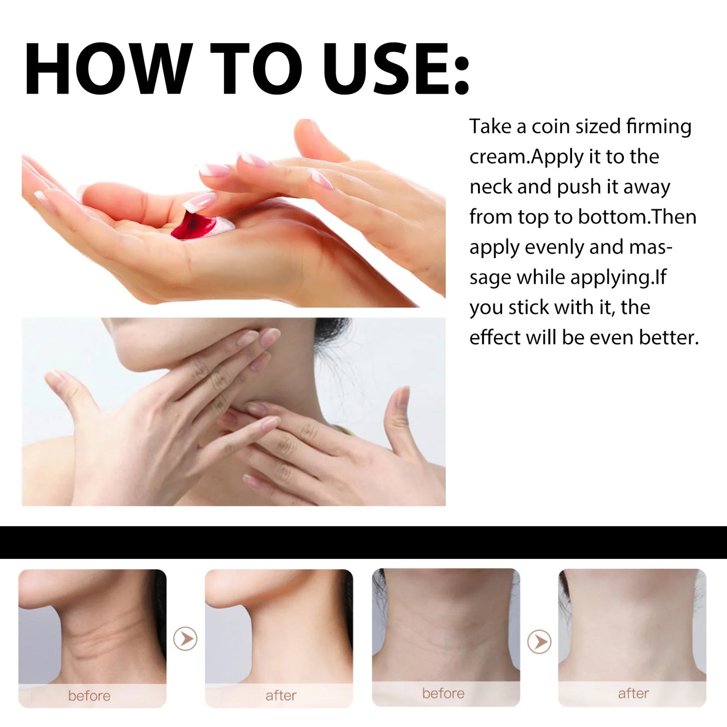 Neck Wrinkle Remover Cream Face Anti-Aging Firming Lifting Fade Fine LinesWhitening Brighten Moisturizing Skin Care Products