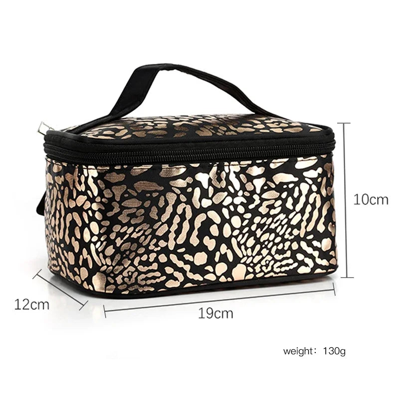 Leopard Transparent Luxury Cosmetic Bags for Women Make Up Case Outdoor Airport Travel Waterproof Leopard Clear Makeup Beauty Wash Organizer Bath Toiletry Storage Kit Bag Female Ladies Cosmetics Accessories Products