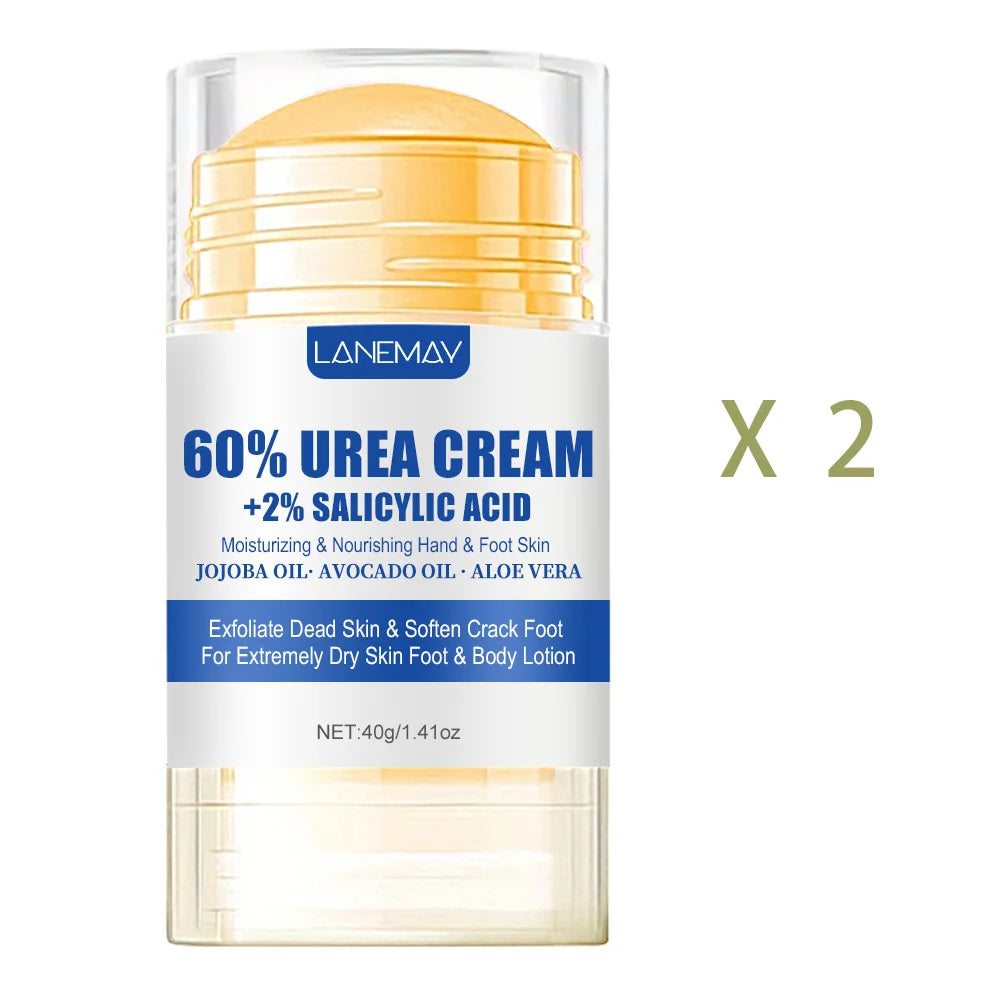 3PCS Set Cracked Foot and Hands Wax Cream 60% Urea + Natural Avocado + Aloe Vera Ultra-Hydrating For Softening Dry Cracked Feet Gentle Exfoliation Daily Foot Care Cream