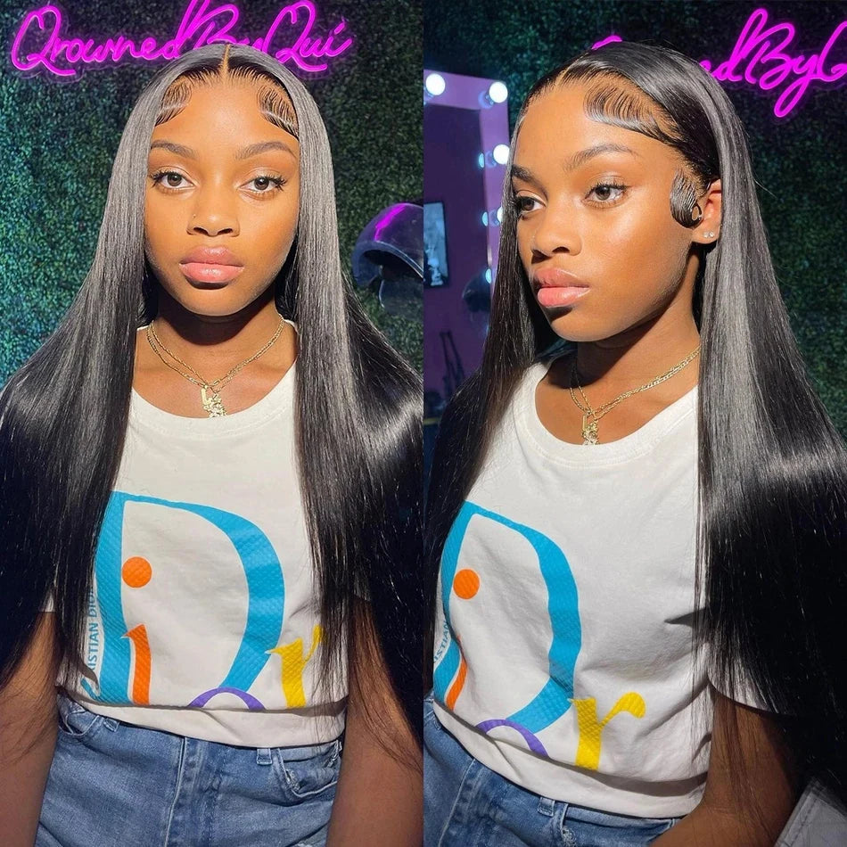NEW Arrivals From Brazil 22-34Inches 200 Density 13x6 HD Transparent Human Hair Lace Frontal Wig 13x4 HD Bone Straight Lace Front Wig 4x4 360 Pre Plucked Lace Wigs Women Hair Care Accessories