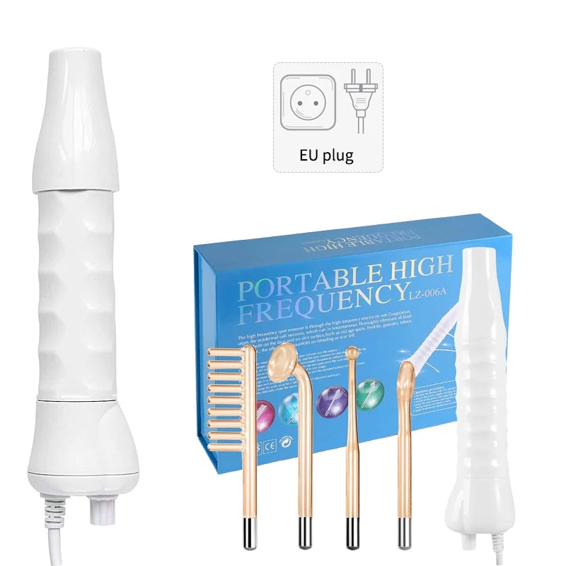 NEW Orange High Frequency Facial Machine Full Set Electrotherapy Wand Neon Argon Tubes Wands Device Face Skin Care Accessories Beauty Tools Home Use Ladies Beauty Salon Spa Supplies