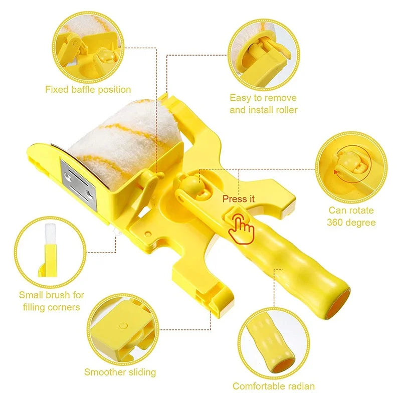 NEW Arrivals Multifunction Paint Brush Roller Corner Brushes Set Household Use Wall Decorative Professional DIY Painting Brush Handle Tool Windows Baseboards Wall Corner Set