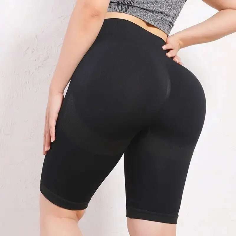 NEW Arrivals S-XL 7 Colors Women Elastic Yoga Shorts High Waist Tummy Control Ruched Booty Pants Seamless Butt Lifting Gym Workout Compression Tights Girls Sports Apparel Supplies