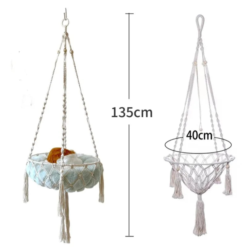 NEW!!!! Pet Hammock Cat Swing Hand Woven Cotton Rope Cats Hanging Basket Kitten Hanging String Den Indoor Pend Nest Pets Supplies