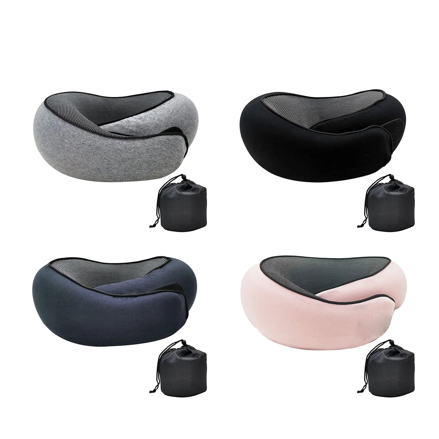 NEW Arrivals 4 Colors U-Shaped Travel Car Airplane Neck Pillow Memory Foam Pillow Snail Style Neck Support Portable Adjustable Soft Noon Break Sleep Pillows Health Care Supplies