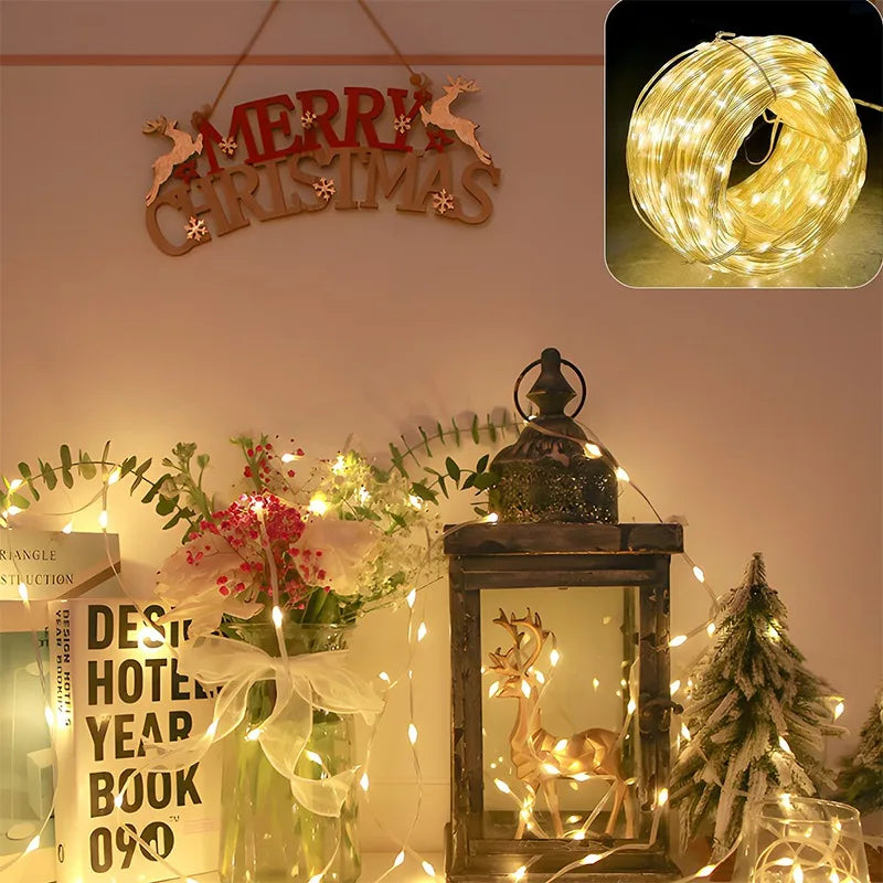 10M Christmas Fairy String Lights, Christmas Decorations Christmas Tree Ornaments for Home Natal New Year Eve Supplies Decor Products