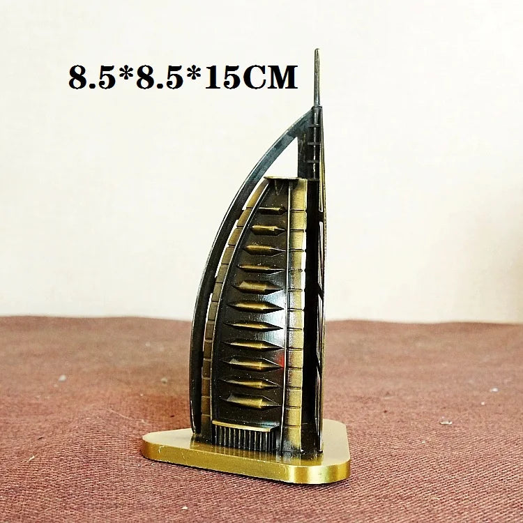 NEW Arrivals 30 Kind Metal Handicrafts Pisa Tower Egyptian Pyramids Building Model Taj Mahal Empire State Building Ornaments Architects Gifts Home Office Decoration Supplies