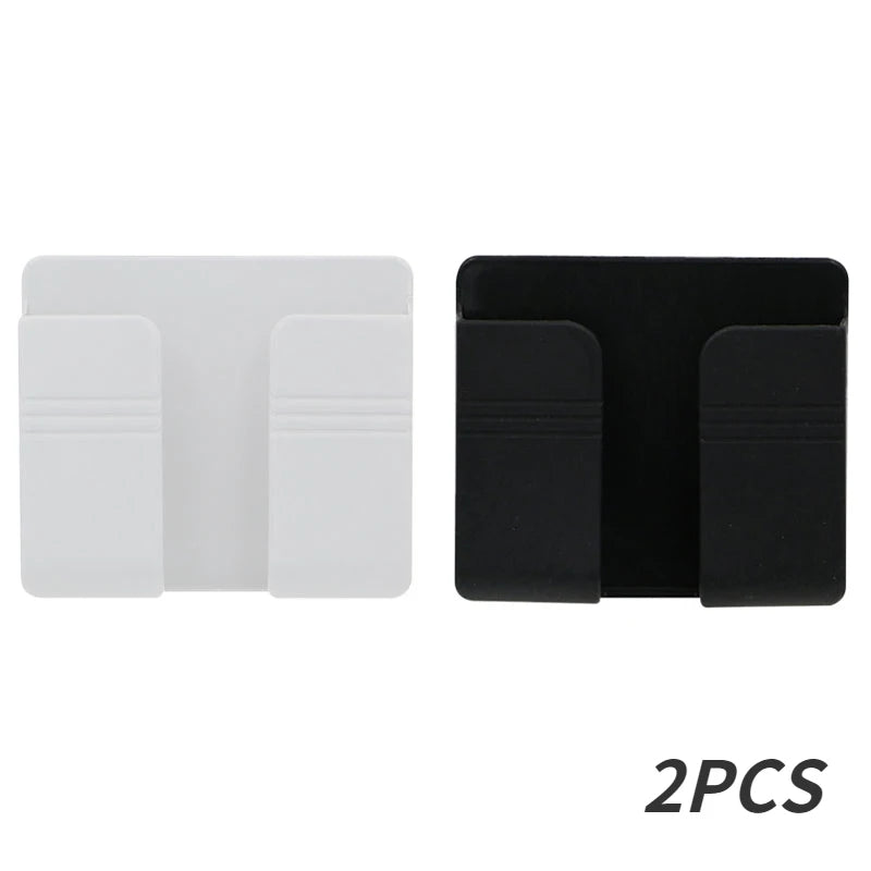 NEW 4PCS Set White/Brown Color Multifunction Punch Free Wall Mounted Storage Box Organizer TV Remote Control Mounted Mobile Phone Plug Charging Holder Bathroom Home