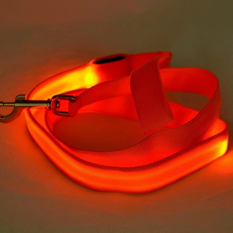 NEW LED Light Up Night Walking Dog Leash Luminous Rope Lead Leash For Dog Safety Flashing Glowing Dog Collar Harness Electronic Pet Accessories Pets Supplies
