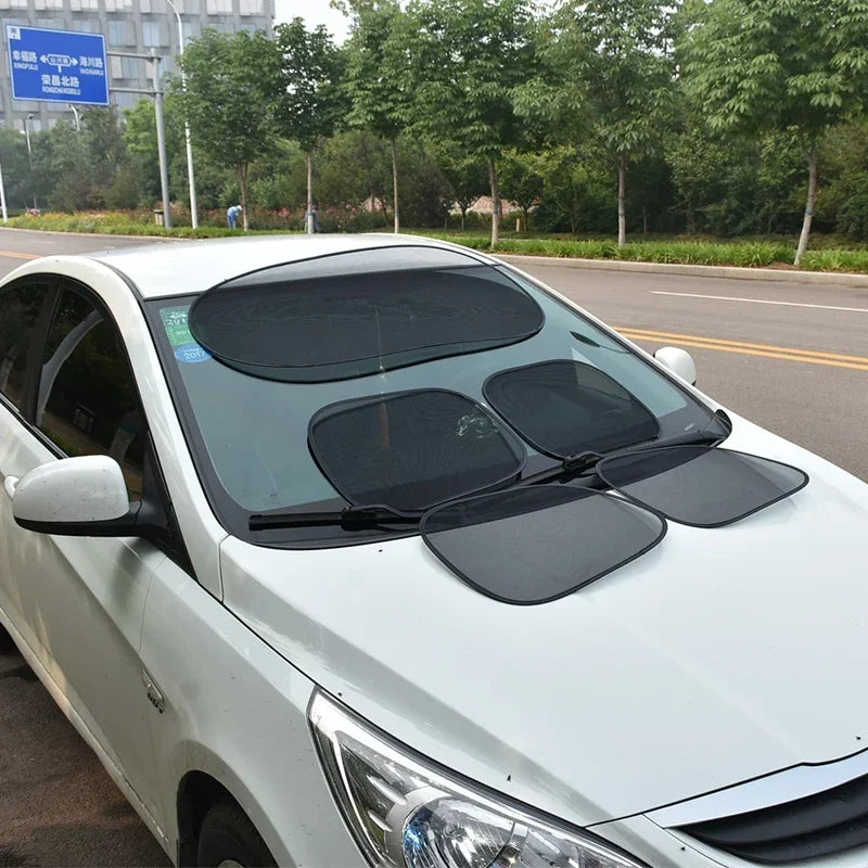 1/5PCS Car Window Sunshade Cover Sun UV Protection Auto Front Rear Black Window Curtain Side Glass Mesh Sunshades Accessories