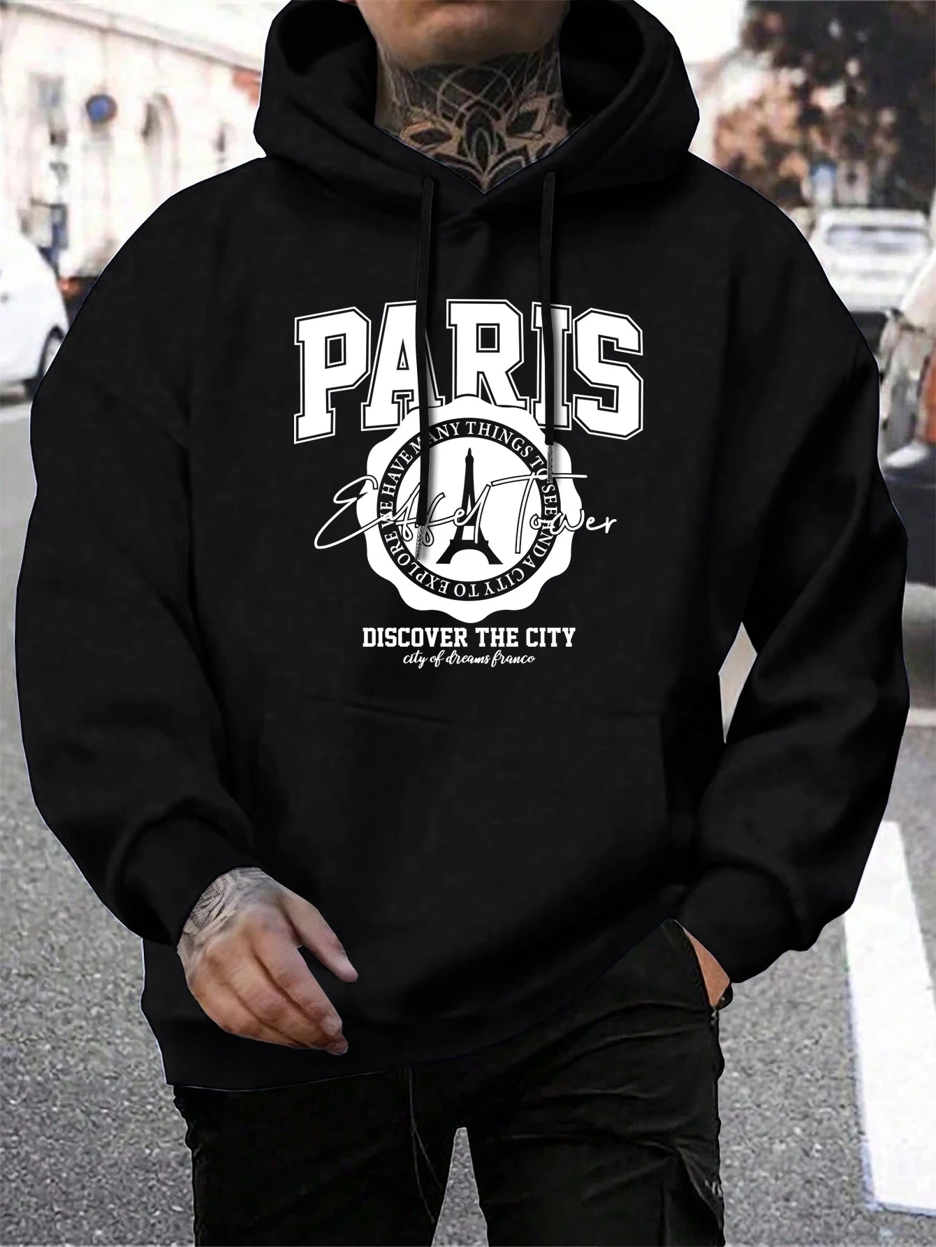 NEW Arrivals S-2XL (Asian Size) 5 Colors Whiskey Castle Print Men's Hoodies Fashion Fur-Liner Hoodie Warm Fleece Hoody Man Autumn High Quality Clothes Casual Fashion Clothing Products