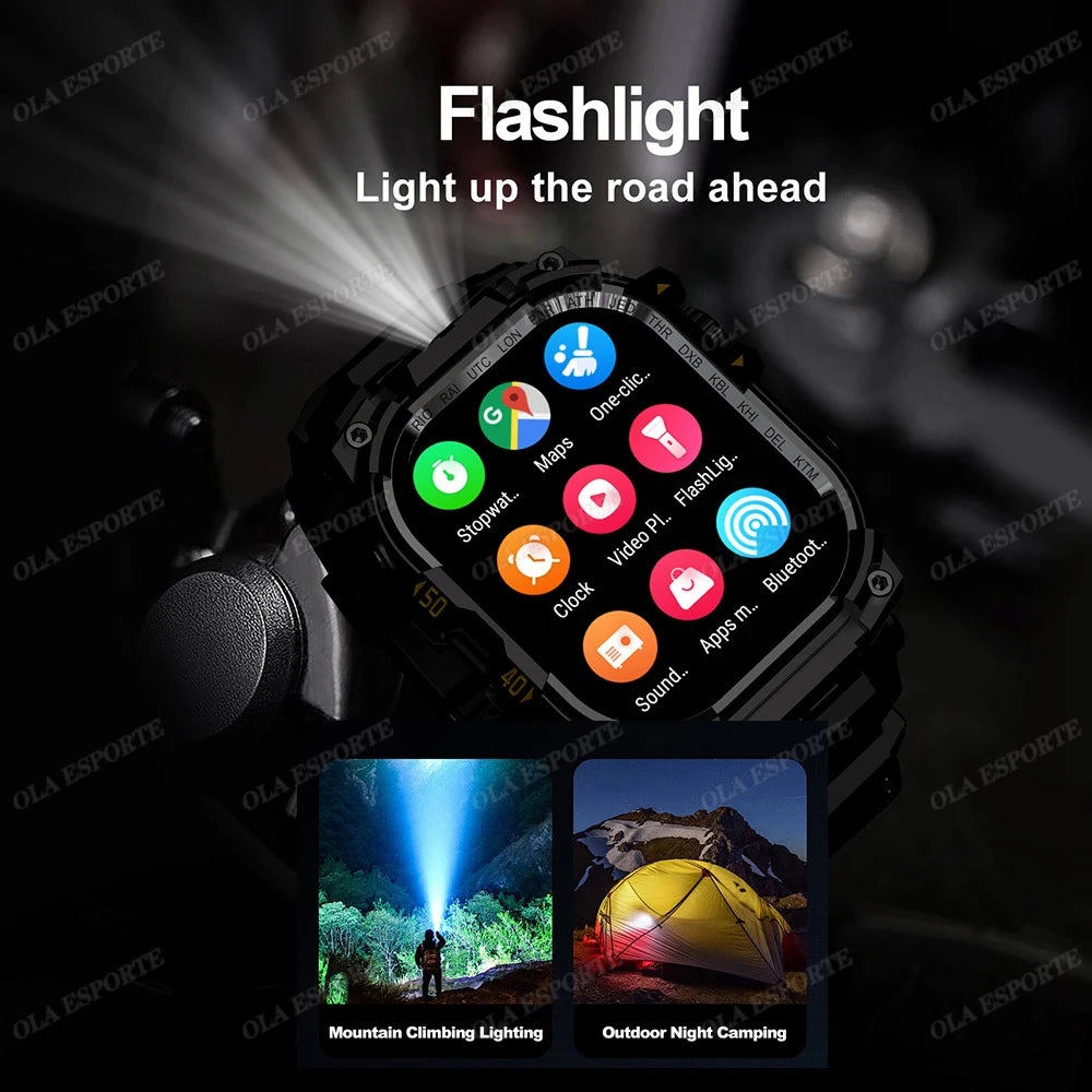 NEW Arrivals Flashlight 4G Android Smart Watch APP Store GPS Tracker 930 mAH Video Chat Rotation Camera Waterproof 4G SIM Card Smartwatch Sports Electronic Supplies