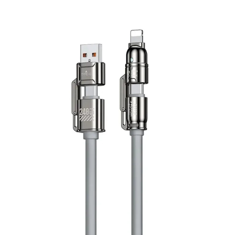 NEW Arrivals 4-in-1 Set Cable 240W Super Fast Charging Data Transfer for iPhone 16 15 14 13 12 Pro iPad Notebook Tablet Mobile Cell Phone Samsung Laptop Mobile Phones Accessories
